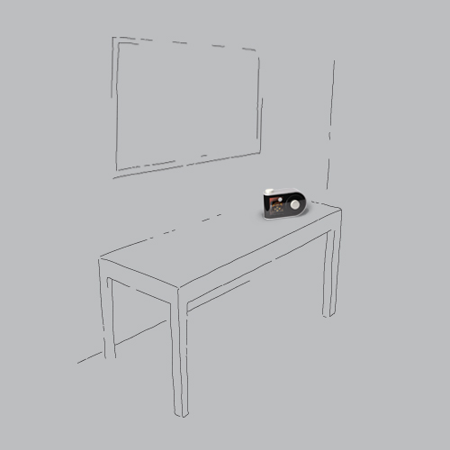 steht das 'dial'-Interface auf einem Sideboard oder dem Schreibtisch. alt text goes here