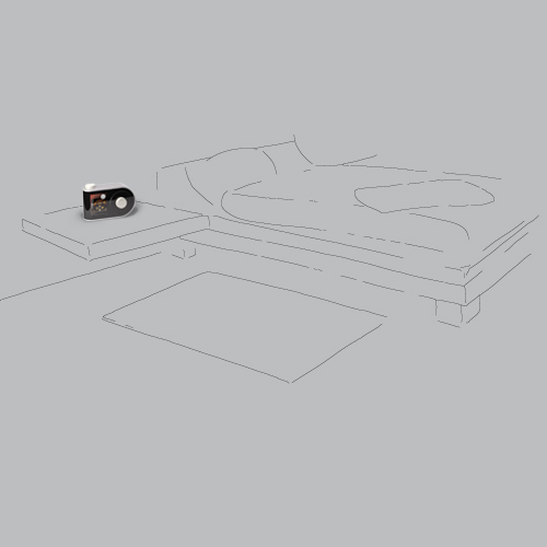 und kann überall aufgestellt werden, wo es die Funktionen, also die virtuellen Geräte wie Radio, Wecker oder TV-Fernbedienung, repräsentieren soll. alt text goes here